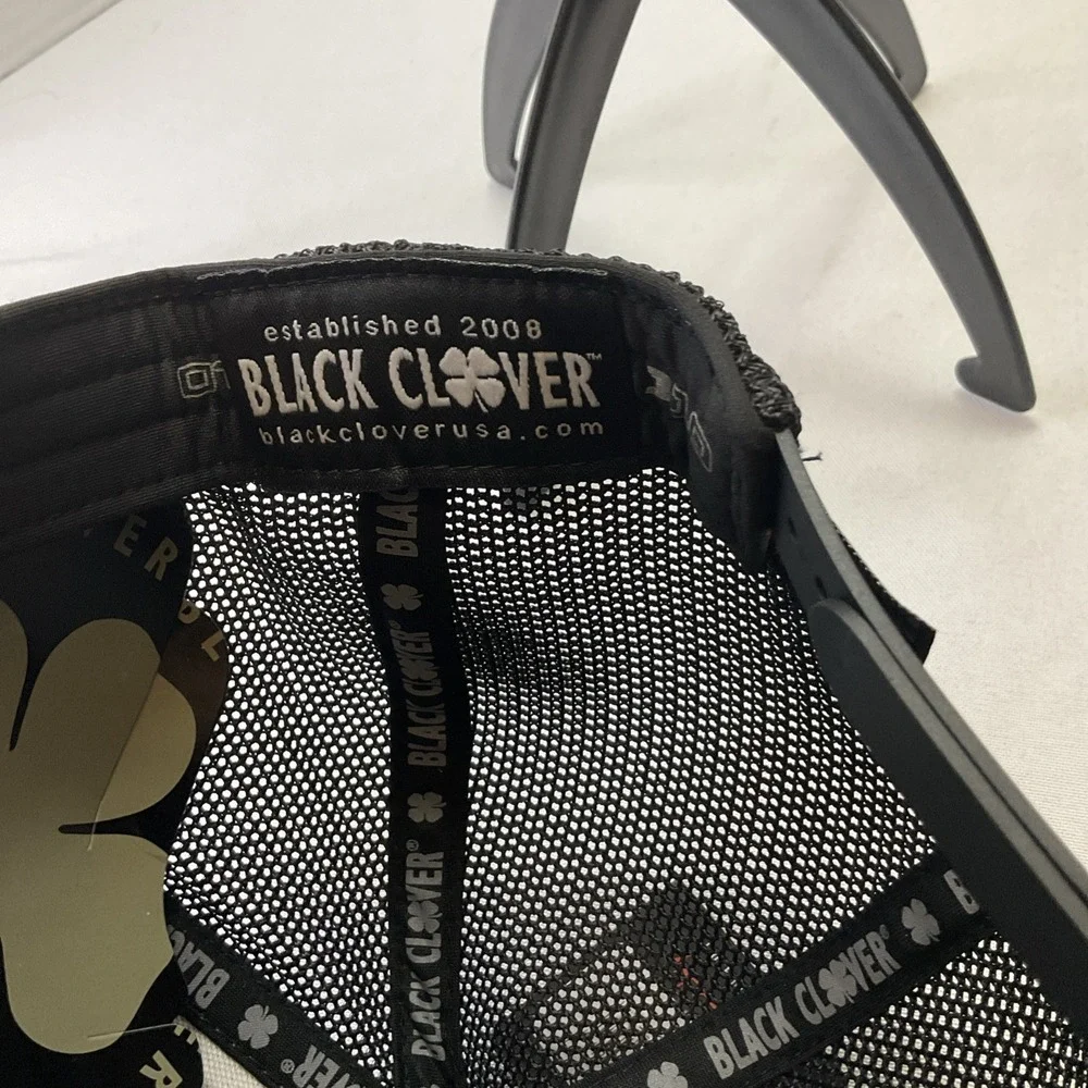Black Clover‎ Too Much Luck Trucker Hat Adjustable Snapback Cap Grey Black